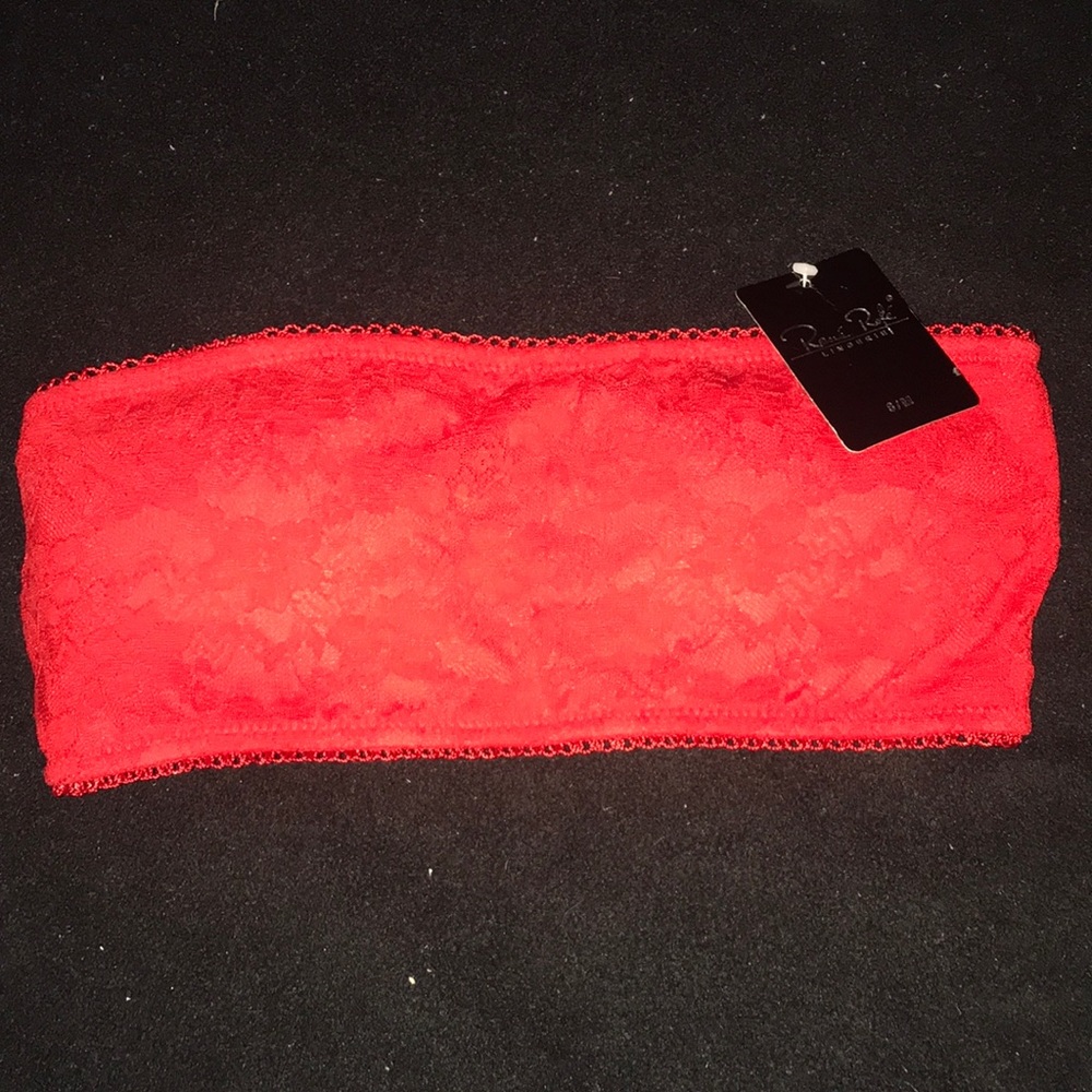 René Rofé Red Lace Tube Bra